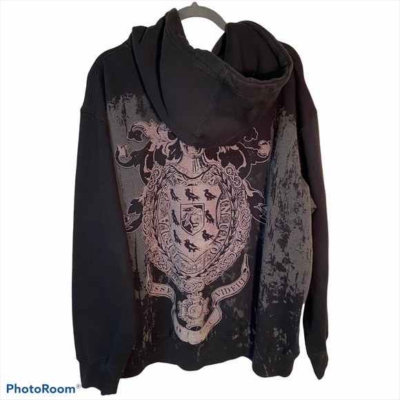 Ten Mens Hooded Sweatshirt Black/Gray 2XL - Picture 5 of 8